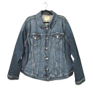 Torrid Denim Jean Jacket Womens Plus Size 3X Blue Button Up Stretch Classic Boho